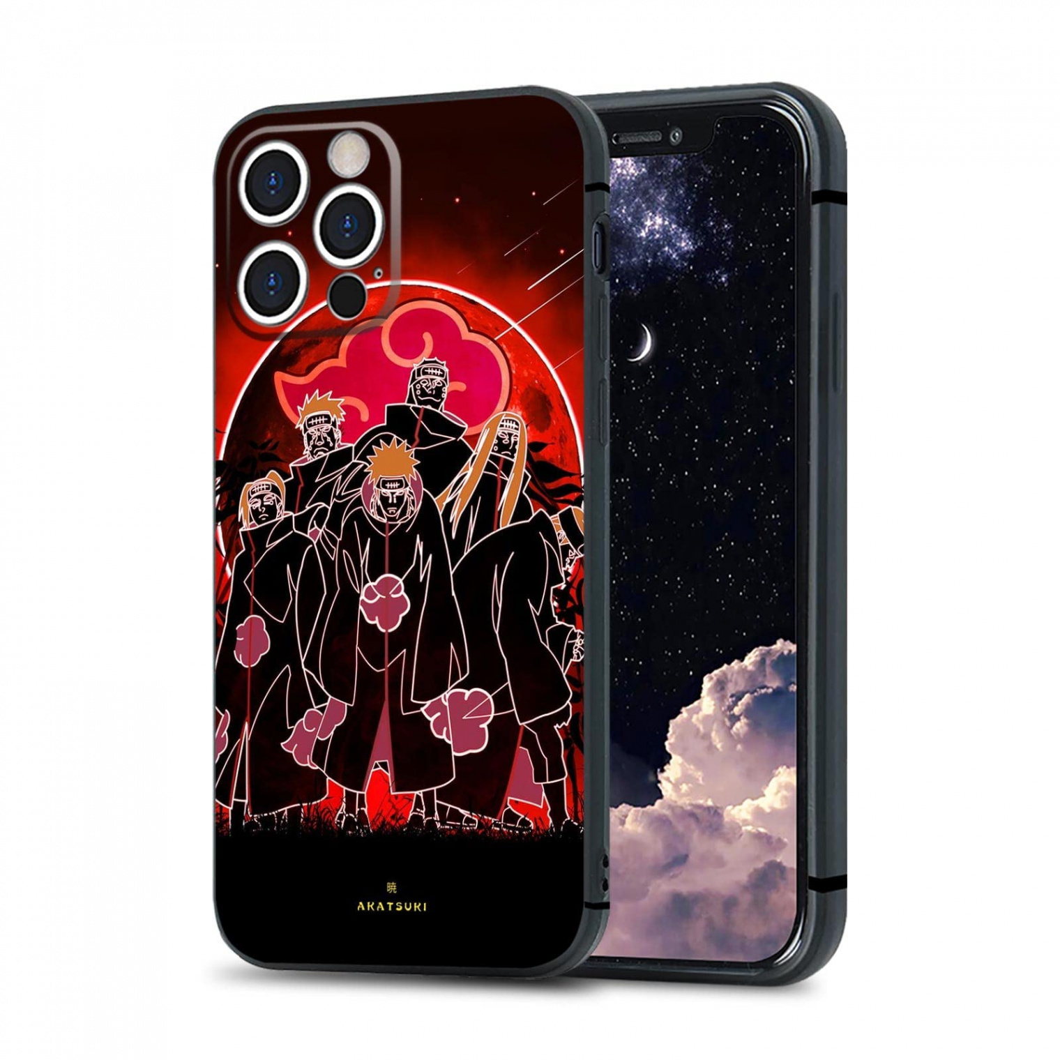 Aesthetic Anime Mobile Phone Cases Manga Soft Silicone TPU Shell Cover  (Akatsuki Six Paths of Pain, for iPhone  Pro Max)