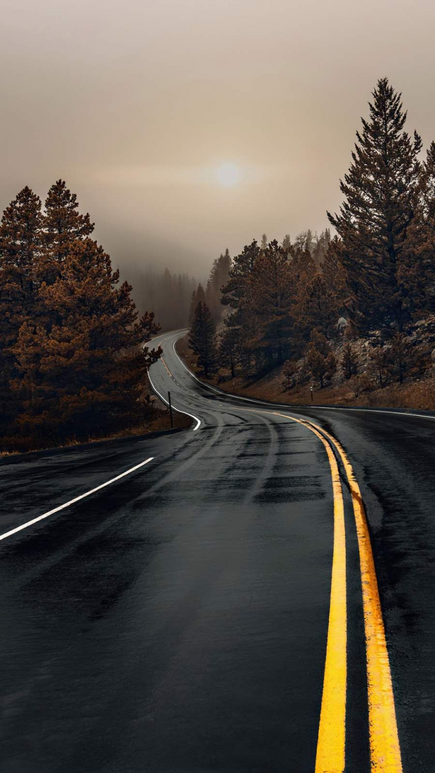 Alberta Canada road rainy day iPhone Wallpaper - iPhone Wallpapers