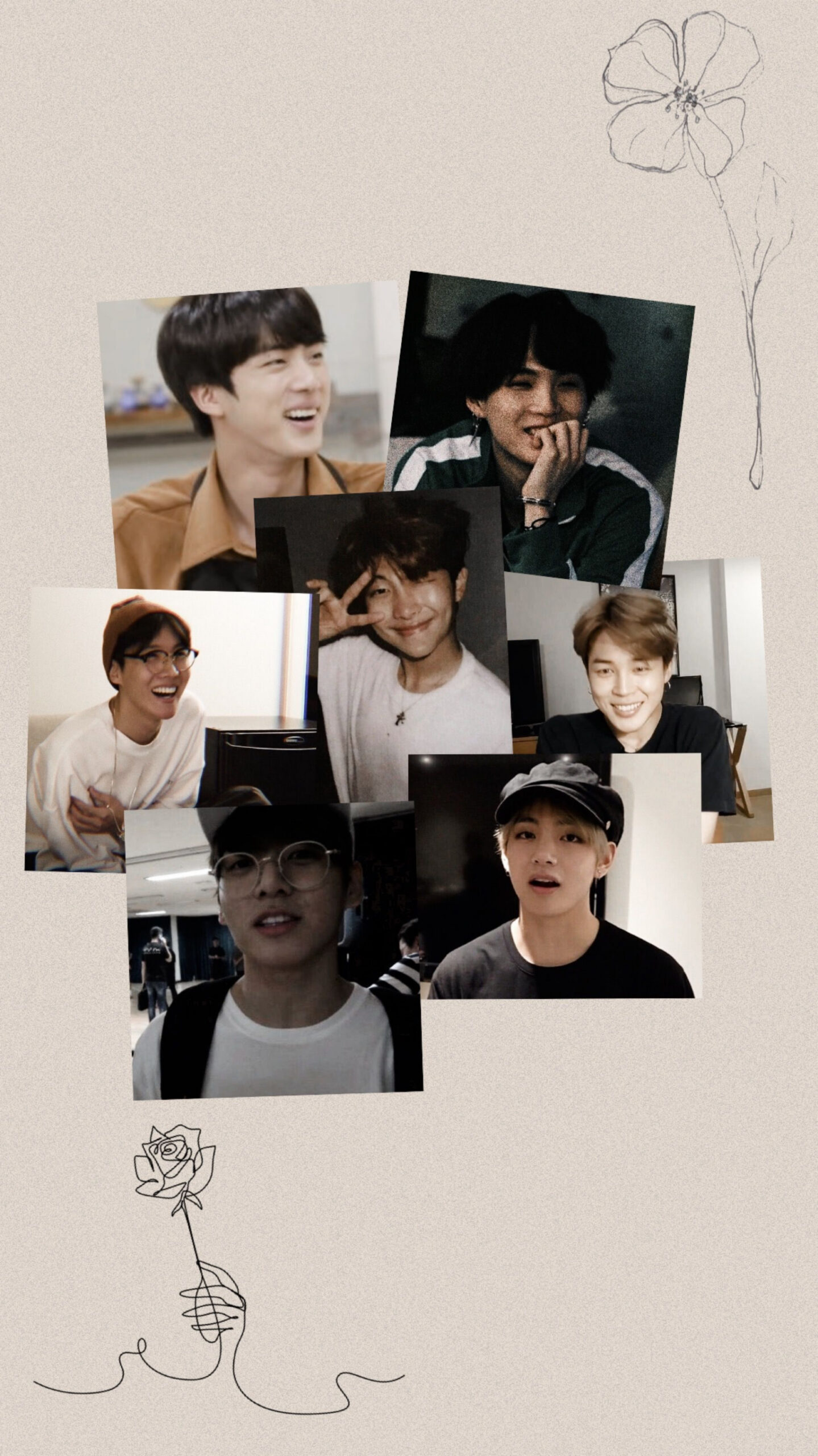 BTS ot all lockscreen wallpaper simple aesthetic  Bts wallpaper