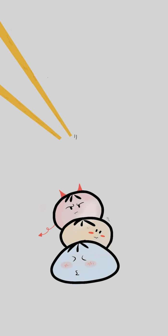 Cute Trio Dumplings x Chopsticks : • wallpaper lockscreen paper