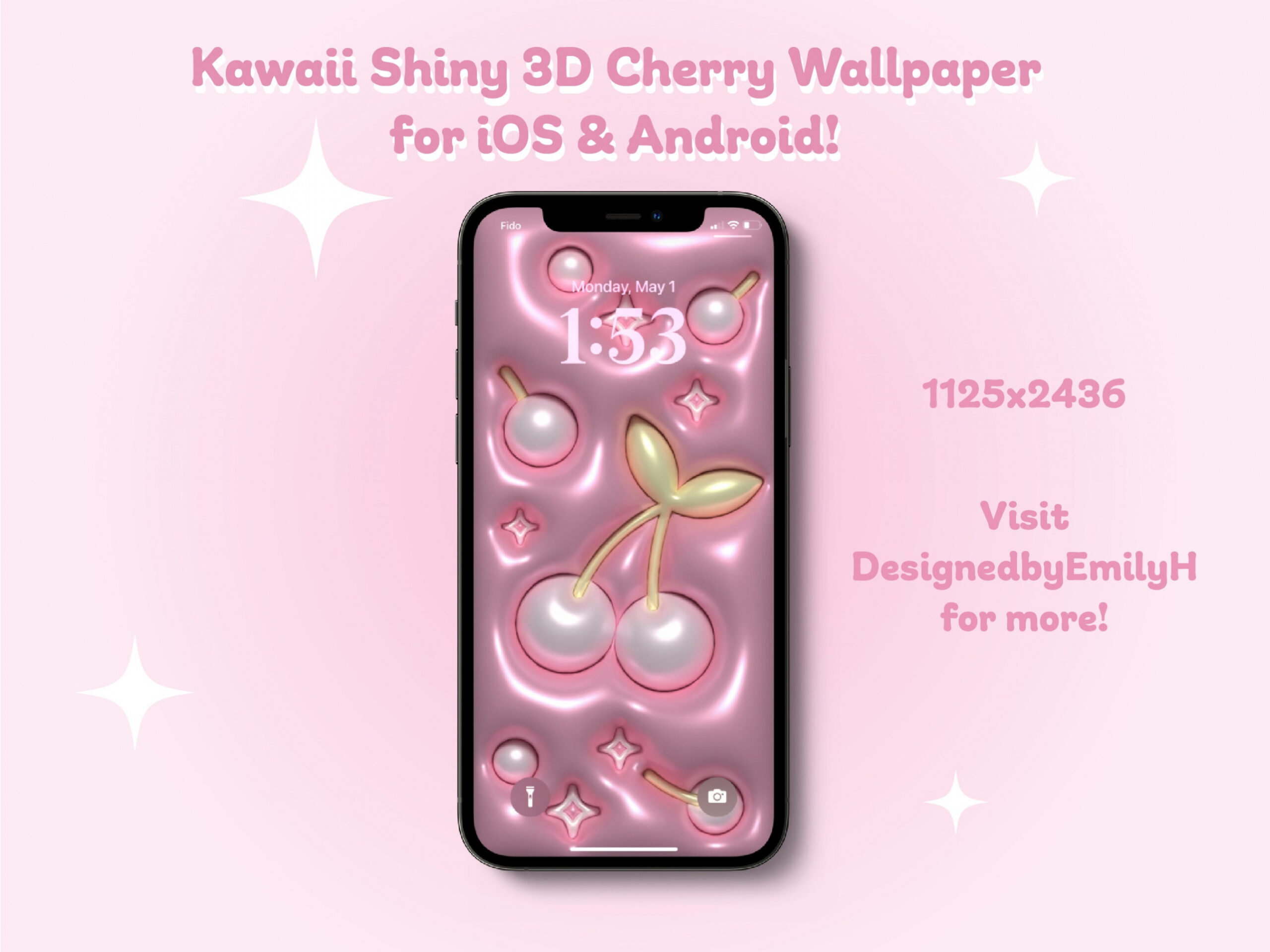 D Shiny Cherries Wallpaper for Mobile Pillow Wallpaper - Etsy