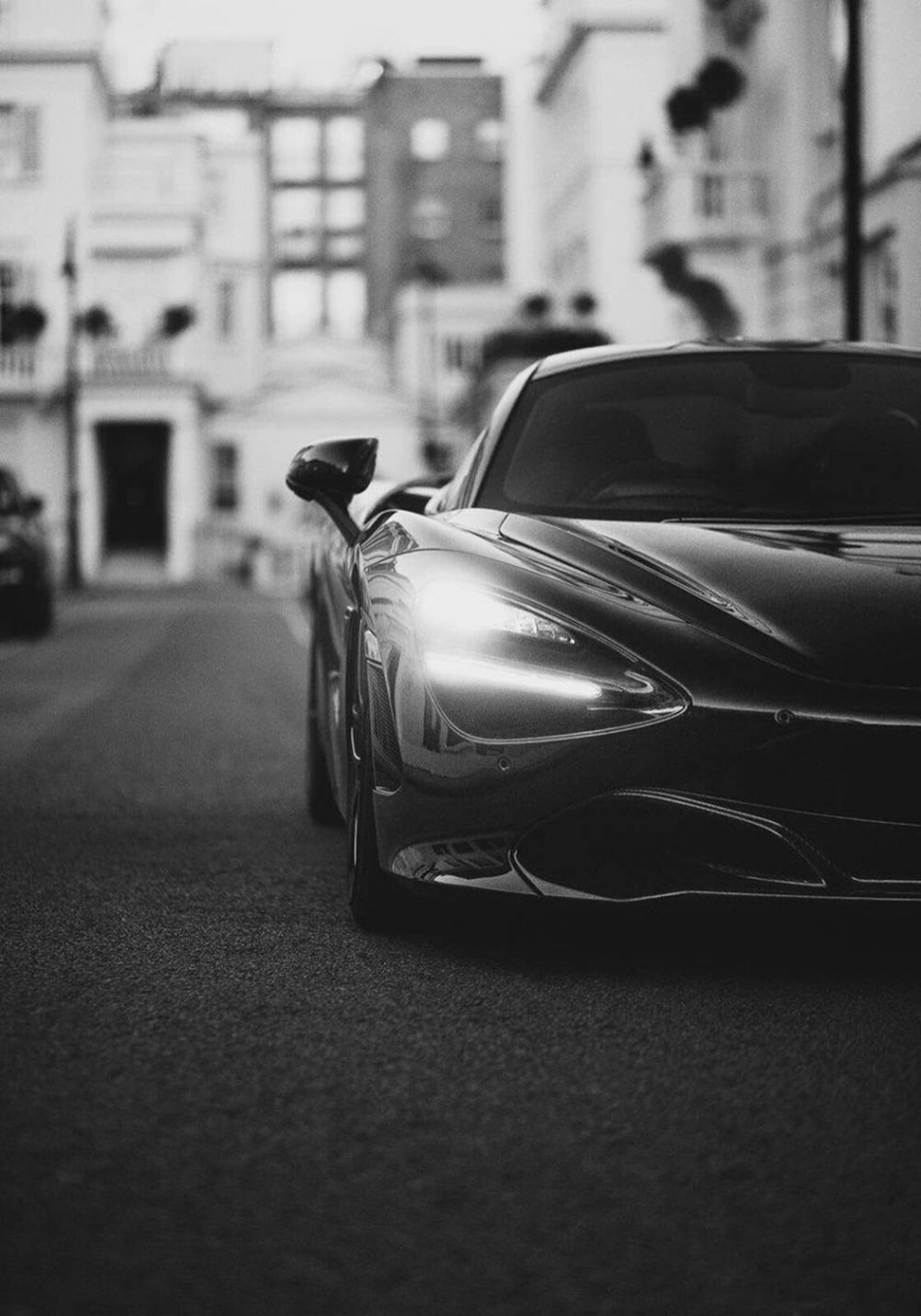 Download McLaren S Phone Black And White On Road Wallpaper