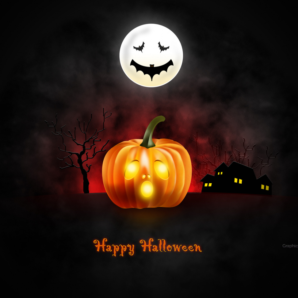 Halloween wallpaper for desktop, iPad & iPhone (PSD & icons