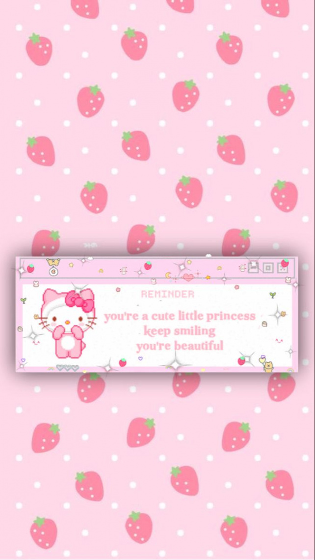 Hello Kitty Strawberry Wallpaper  Pink wallpaper hello kitty