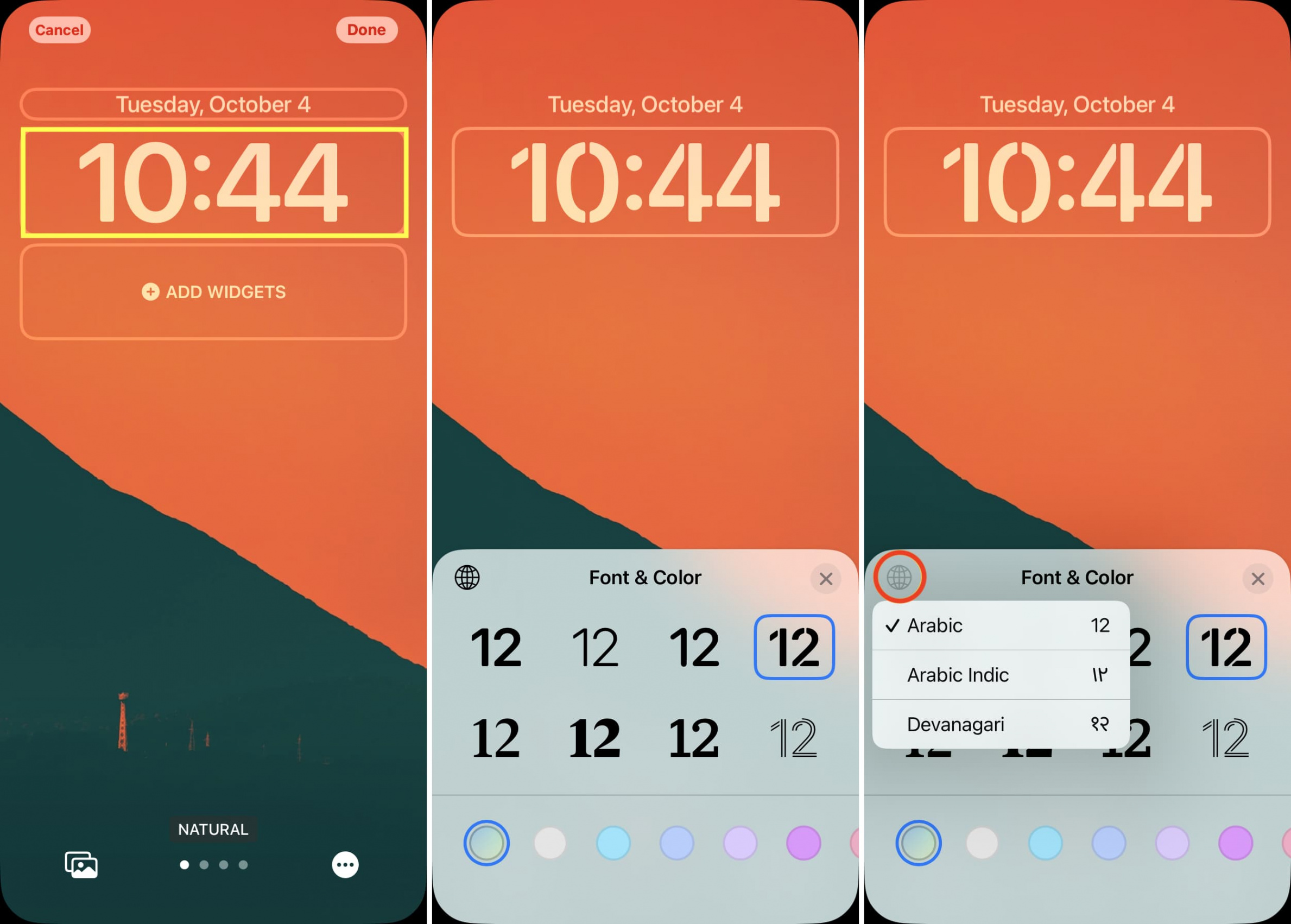 How to change the color & font of iPhone Lock Screen clock