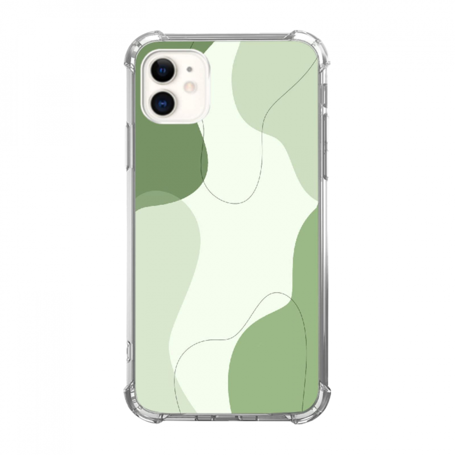 iPhone  Case Minimalist Aesthetic Green Lines for Women Girls Unique  Trendy Design TPU Bumper Sage Green