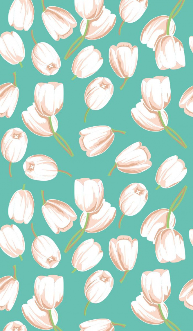 Seamless Pattern Tulips Stock Vector (Royalty Free)