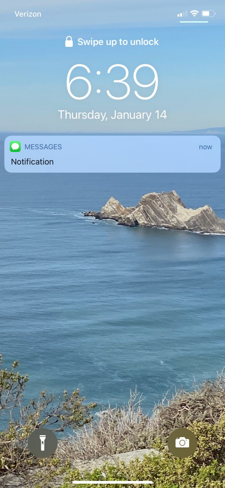 Text message on Lock Screen only says 