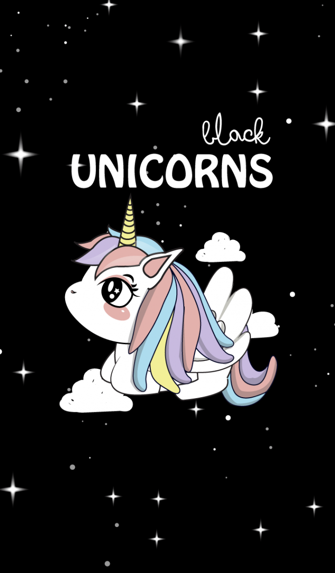 UNICORN BLACK!  Unicorn wallpaper, Unicorn wallpaper cute, Sketch