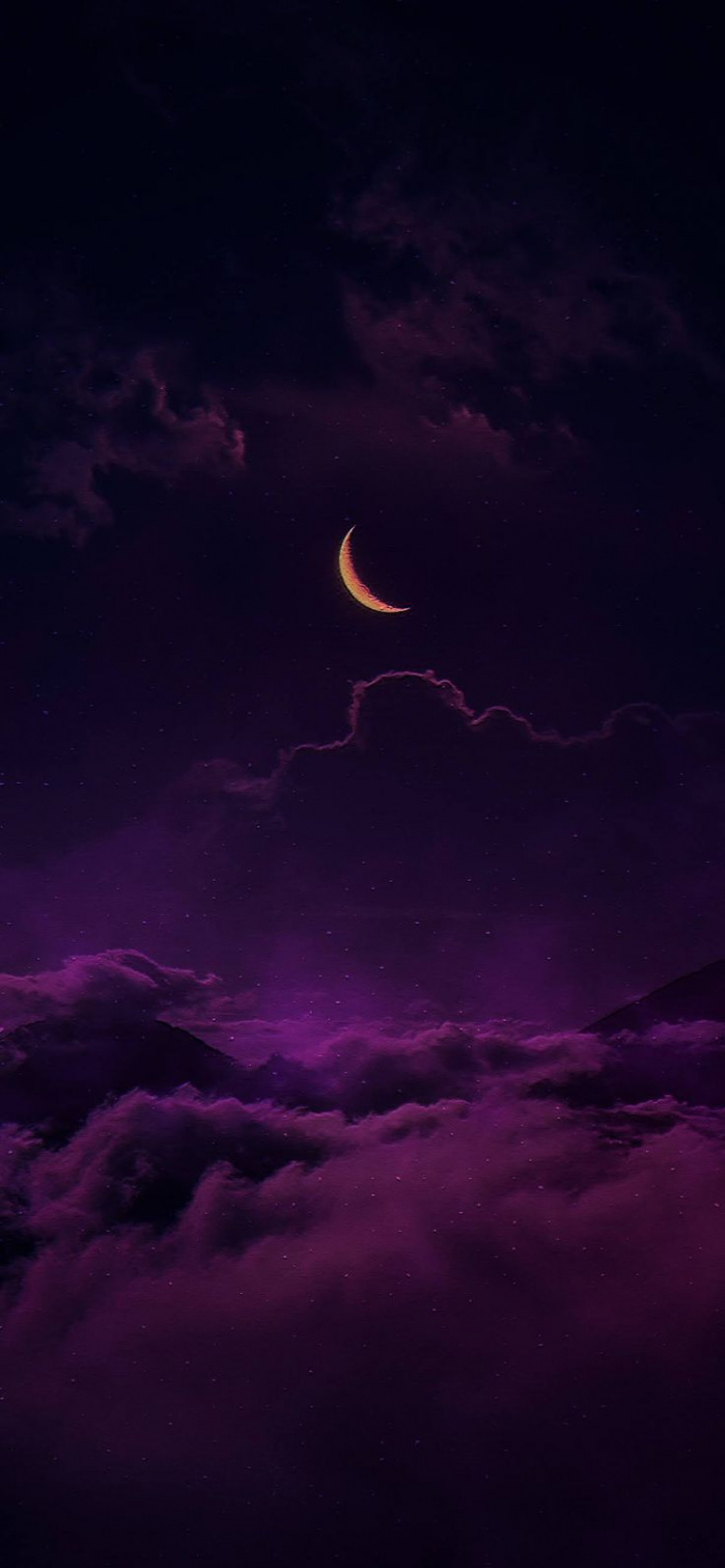 wallpaper iphone - purple sky moon in   Dark purple wallpaper