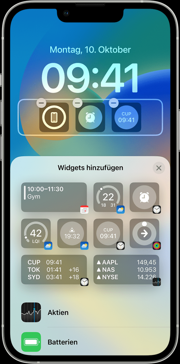 Widgets auf dem iPhone hinzufügen und bearbeiten - Apple Support (DE)