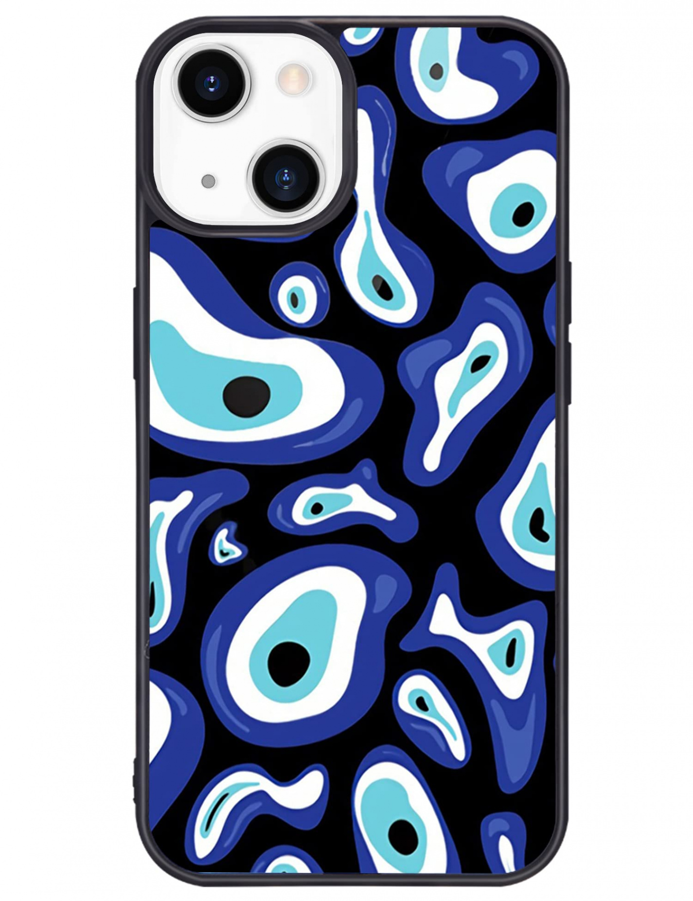 Wihytec Cute Abstract Phone Case for iPhone  Evil Eyes Case Cover TPU  Bumper Hard Back Shockproof Phone Case Girls Protective Case with Pattern