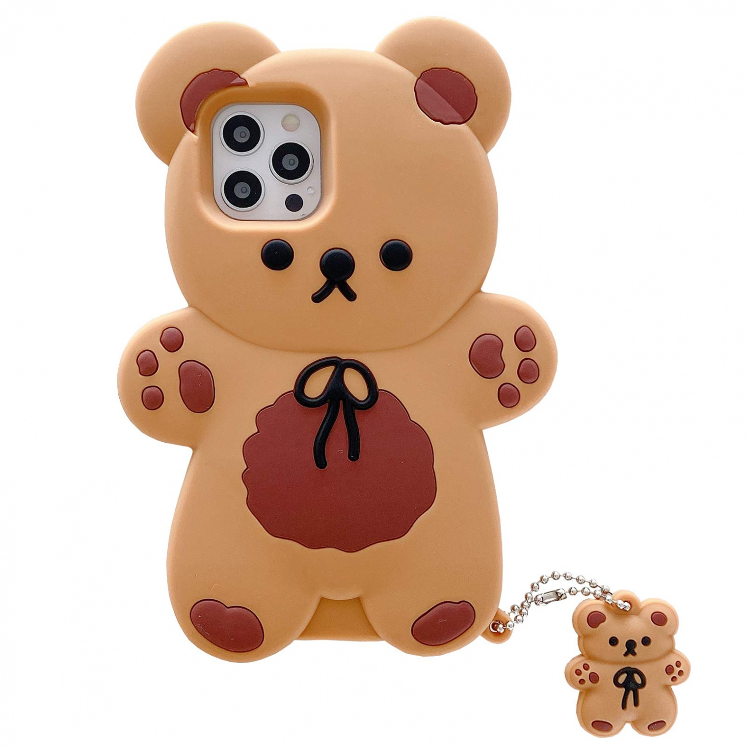 Yatchen YAKVOOK Kawaii-Handyhüllen für iPhone  Pro Max, niedliche  Cartoon-Bär-Handyhülle mit Schlüsselanhänger, Teddybär, Handyhülle, D,  weiche