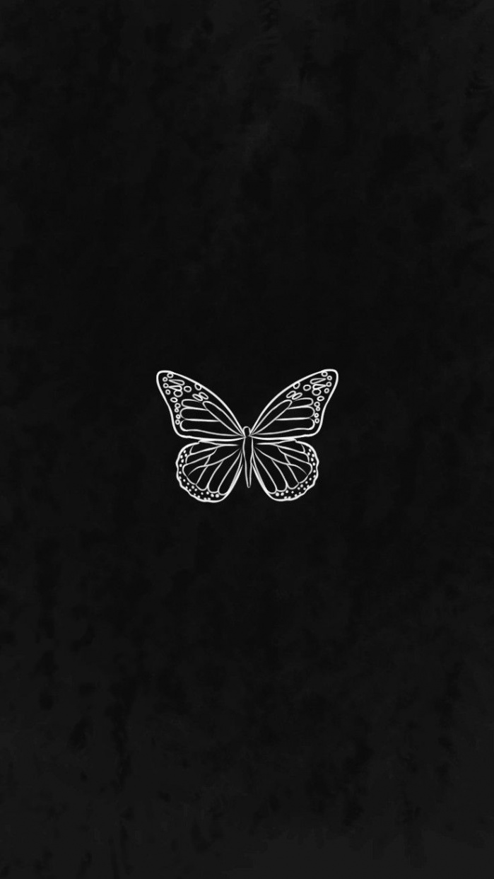 Aesthetic butterfly black wallpaper in   Black aesthetic