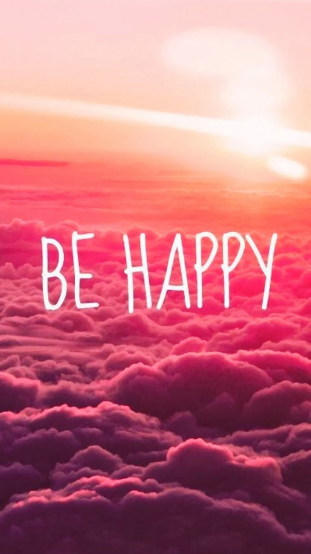 Be Happy Puffy Clouds iPhone  Wallpaper Download  iPhone