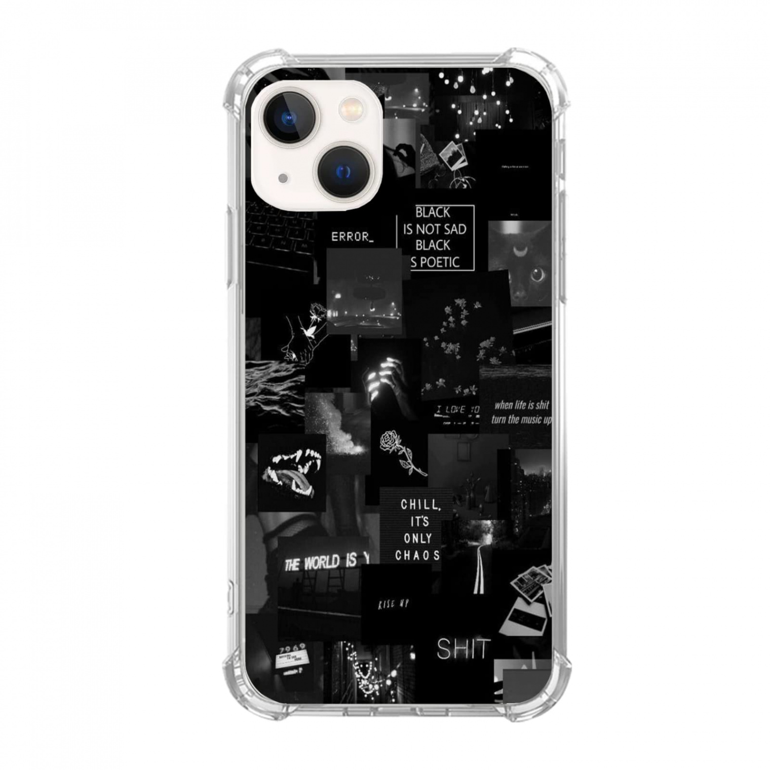 Black Collage Phone Case Dark Aesthetic Cover for iPhone  Mini Cool  Aesthetic Black Collage Case for Girls Boys Women Men Unique Trendy TPU  Bumper