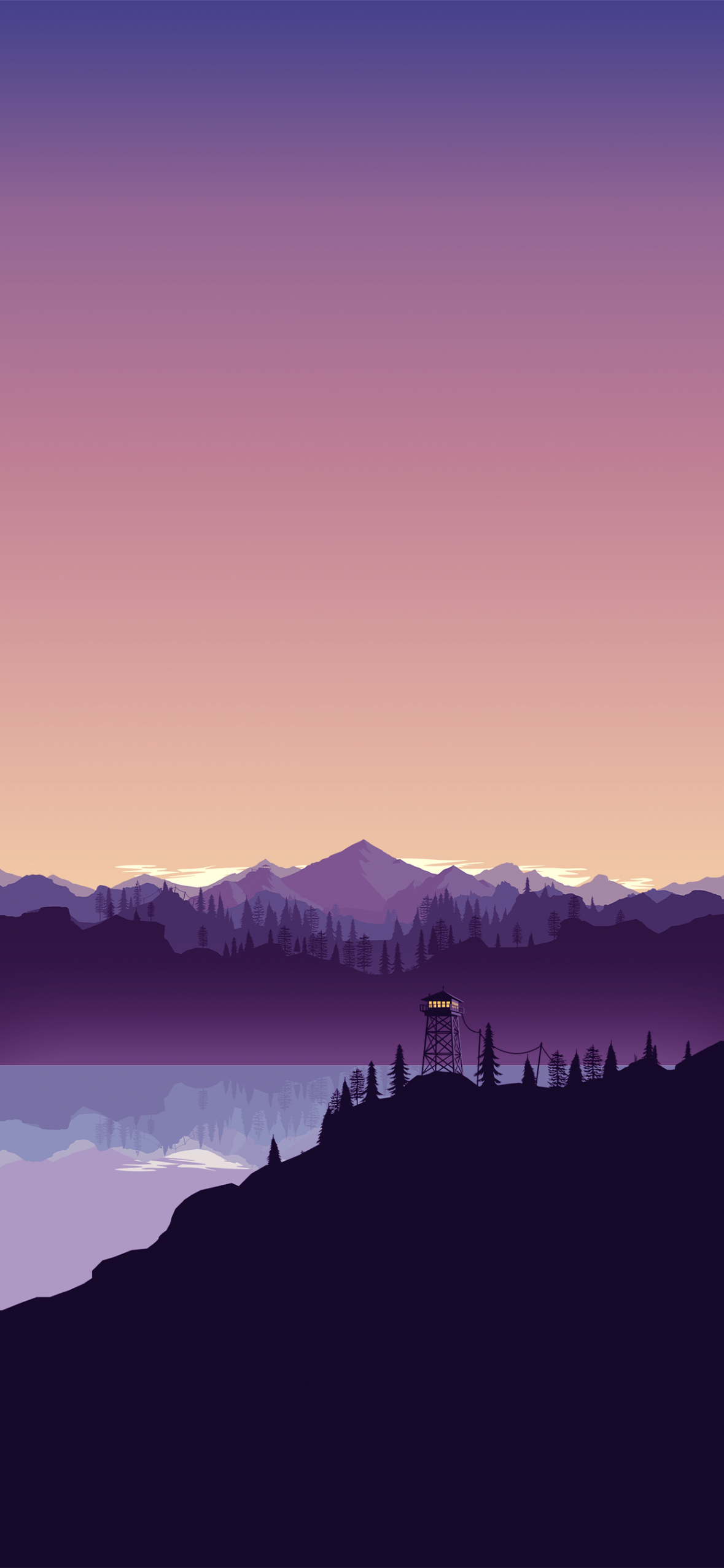 Colorful vector landscape wallpaper for iPhone