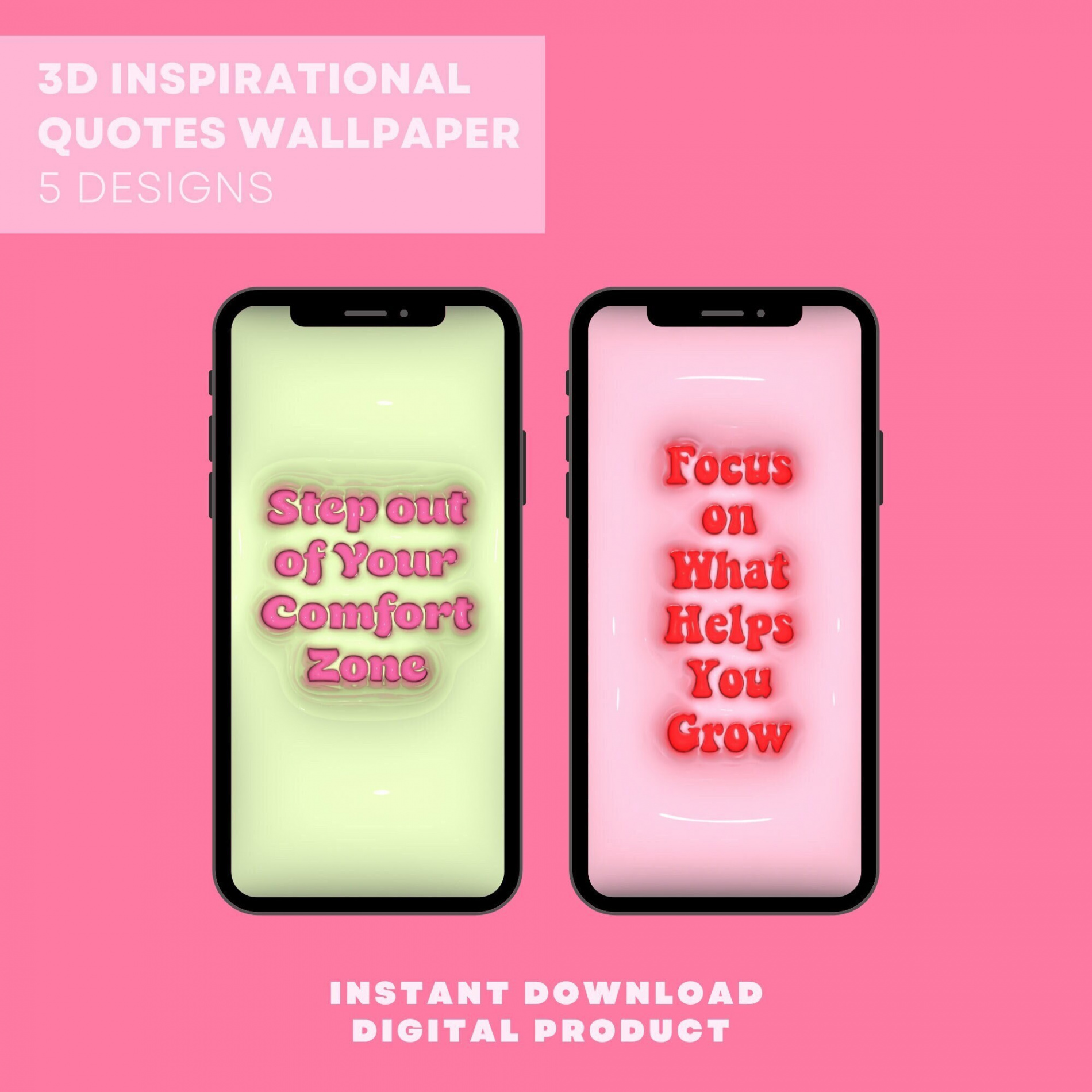 D Realistic Positive Quote Phone Wallpaper  Designs - Etsy