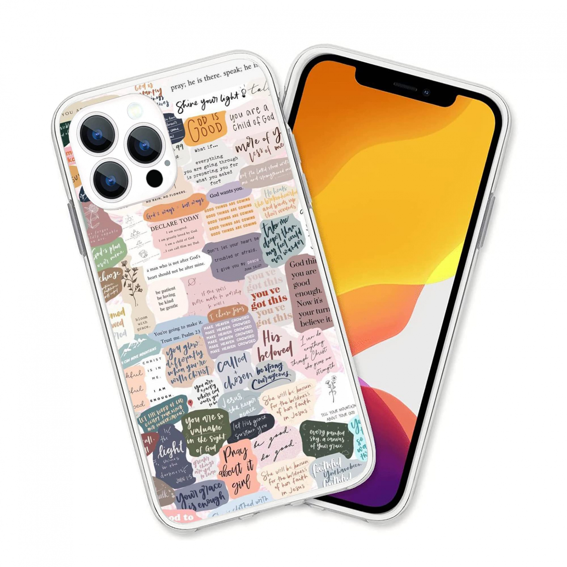 Design for iPhone  Bible Verses Aesthetic Cute Indian Christian Quotes  iPhone Case Protective Cover Shockproof TPU Clear for Men Women