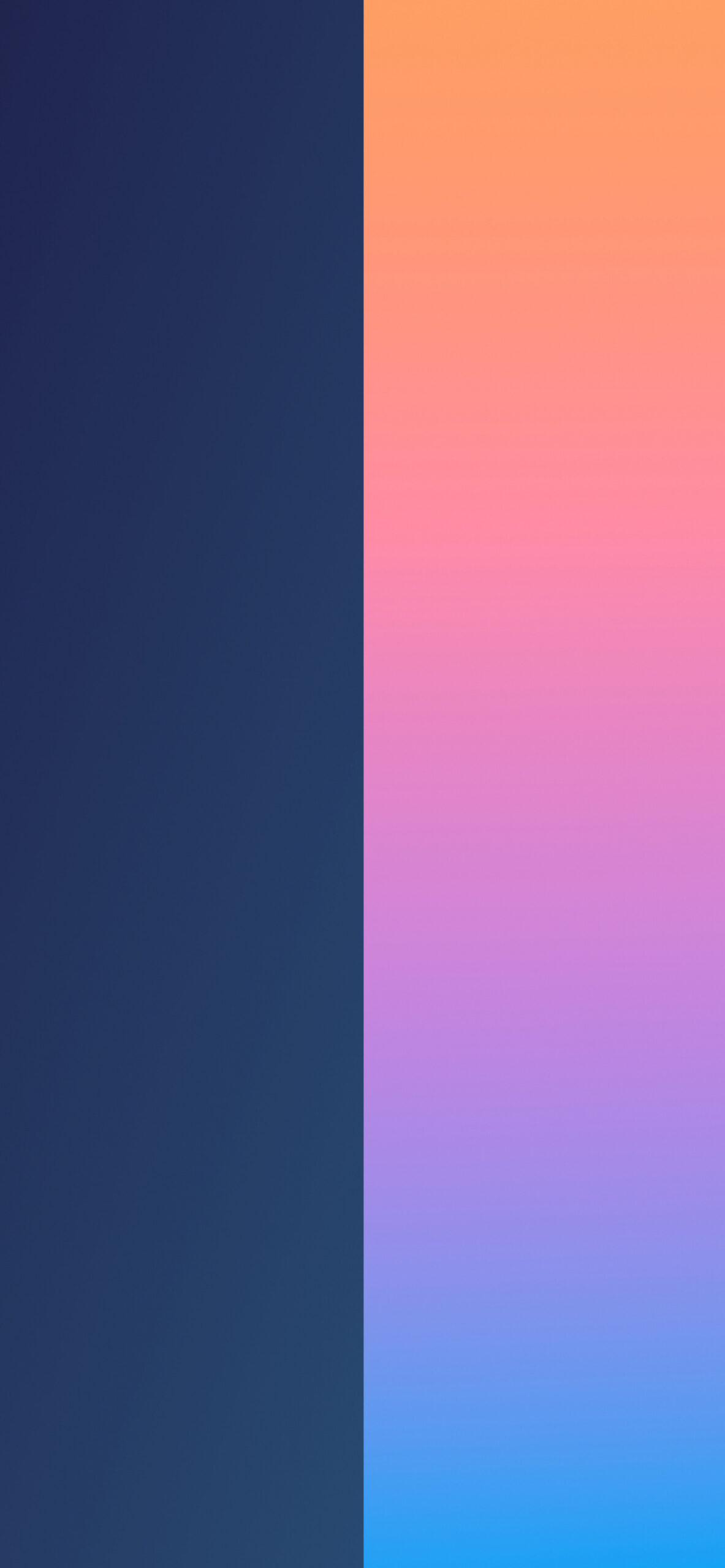 Duo iPhone wallpapers with split colors