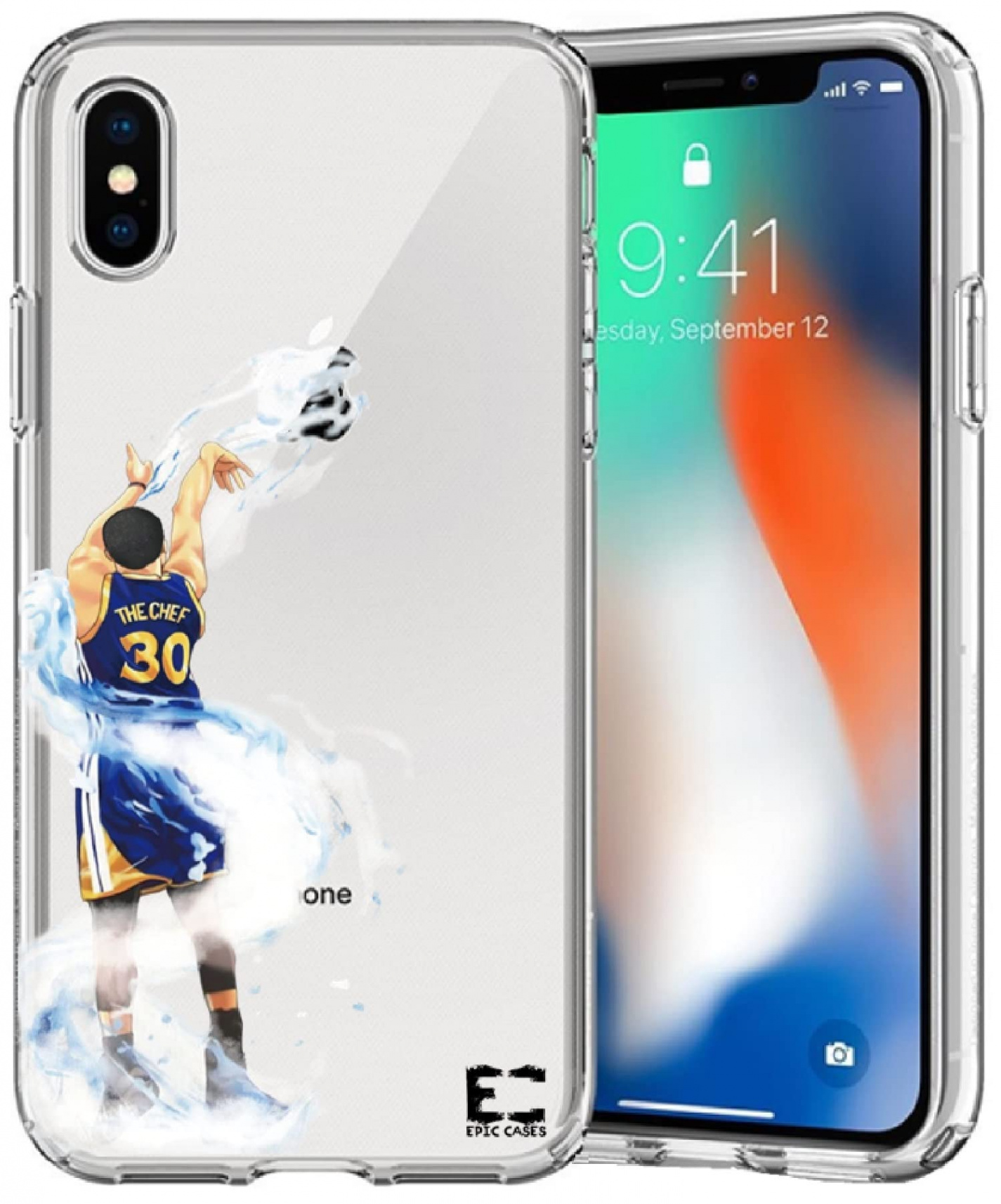 Epic Cases iPhone/S iPhone /iPhone  Case Ultra Slim Crystal Clear  Basketball Series Soft Transparent TPU Case Cover Apple - Curry Warriors  (iPhone