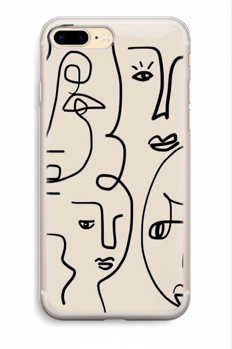 Faces iPhone Case Aesthetic Line Art Abstract Face Drawing - Etsy