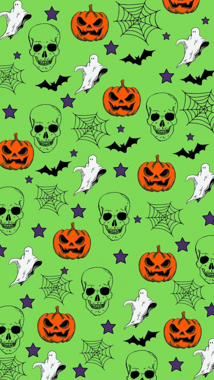 Halloween Wallpaper-green - Etsy in   Halloween wallpaper