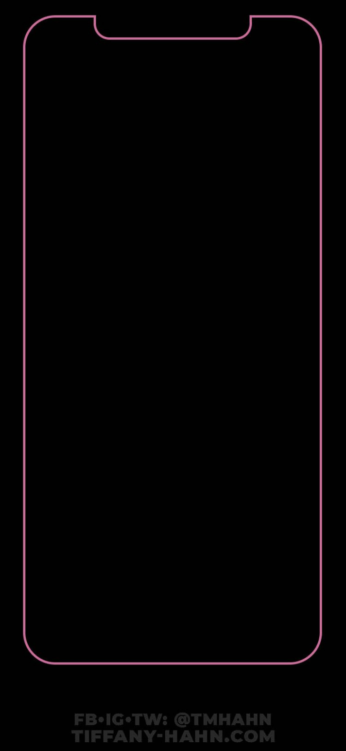 iPhone XS Max Wallpaper - Pink Black Outline - Home Screen  Black