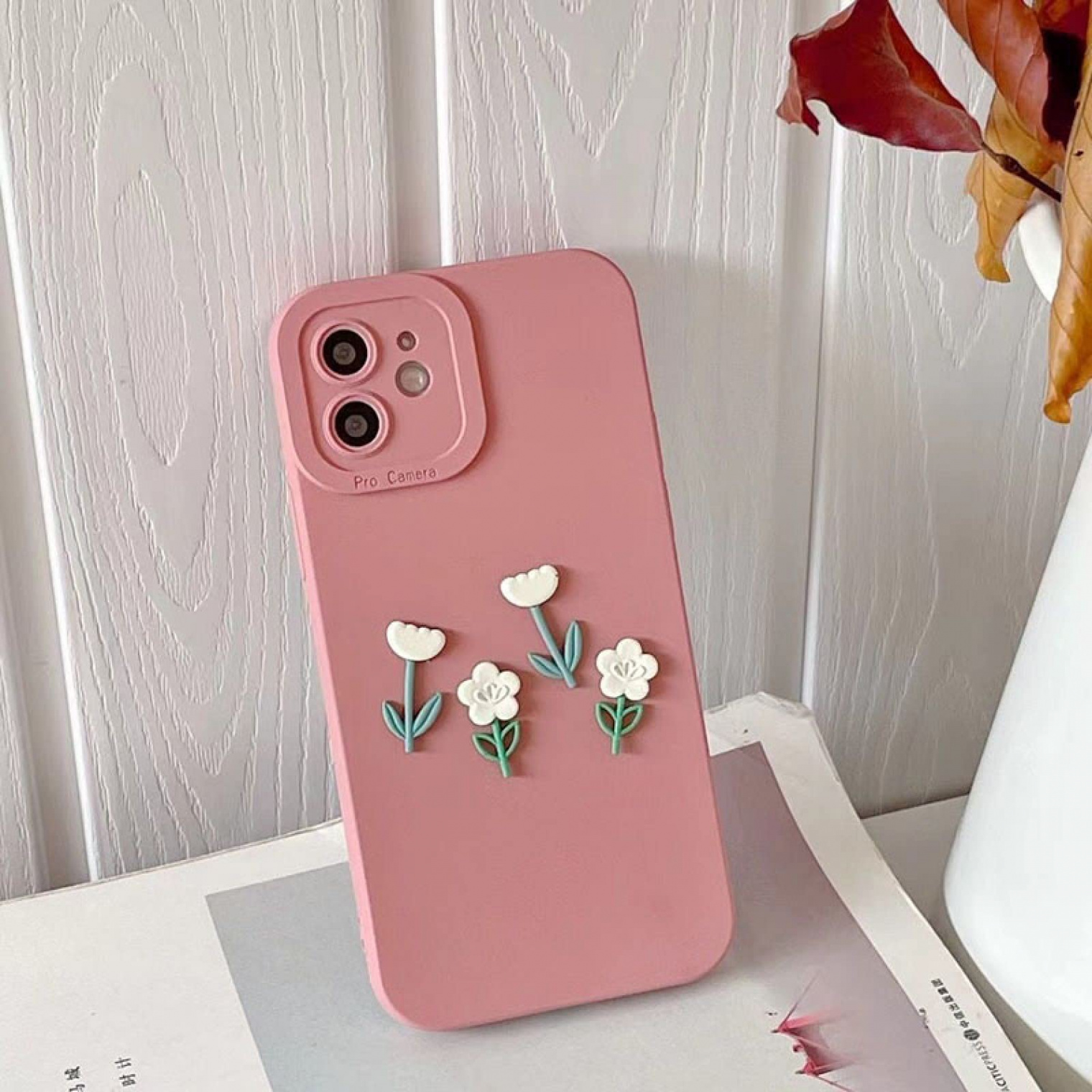 Korean Aesthetic D Flower Pink Phone Case für iPhone 1   Pro