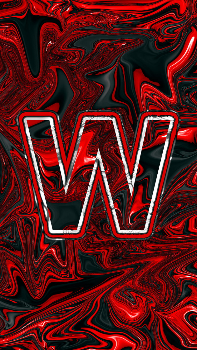 Letter W red abstract, colors, cream, lava, letter W, liquid