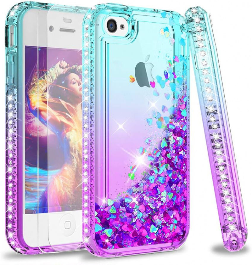 LeYi Hülle iPhone  / iPhone S Glitzer Handyhülle mit Panzerfolie  Schutzfolie( Stück), Diamond Cover Bumper Schutzhülle für Case iPhone  /  iPhone