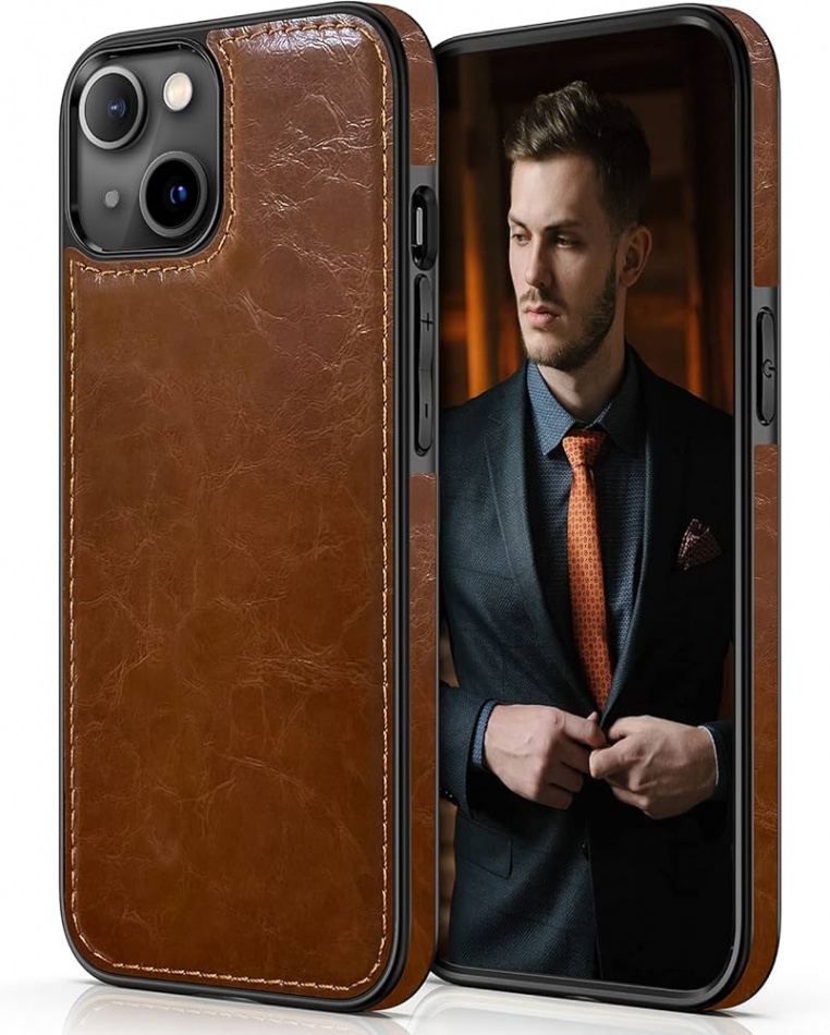 LOHASIC iPhone  Mini Case, Leather Luxury Elegant Slim Business Design  Classic Soft Grip Back Cover Full Body Protection Phone Cases for iPhone