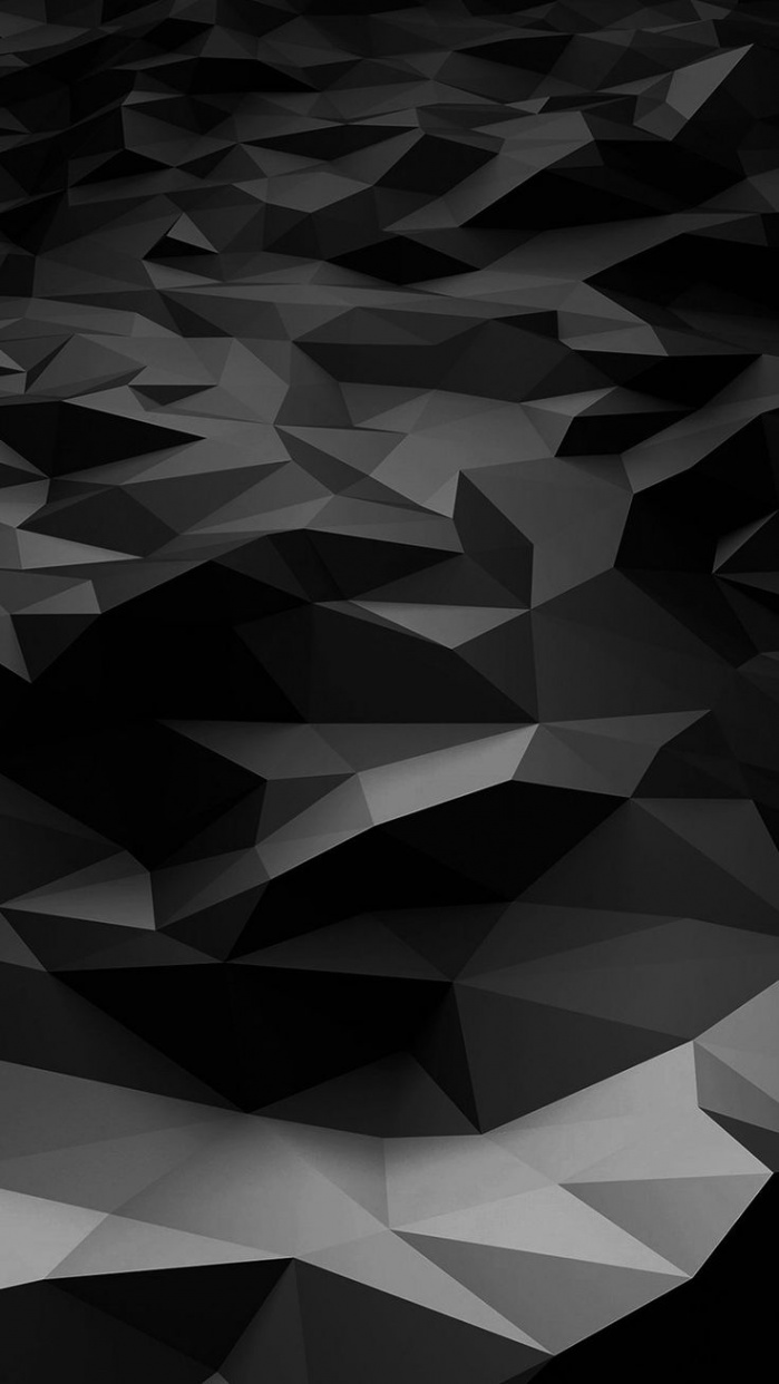 Low Poly Art Dark Bw Pattern iPhone  Wallpaper Download  iPhone