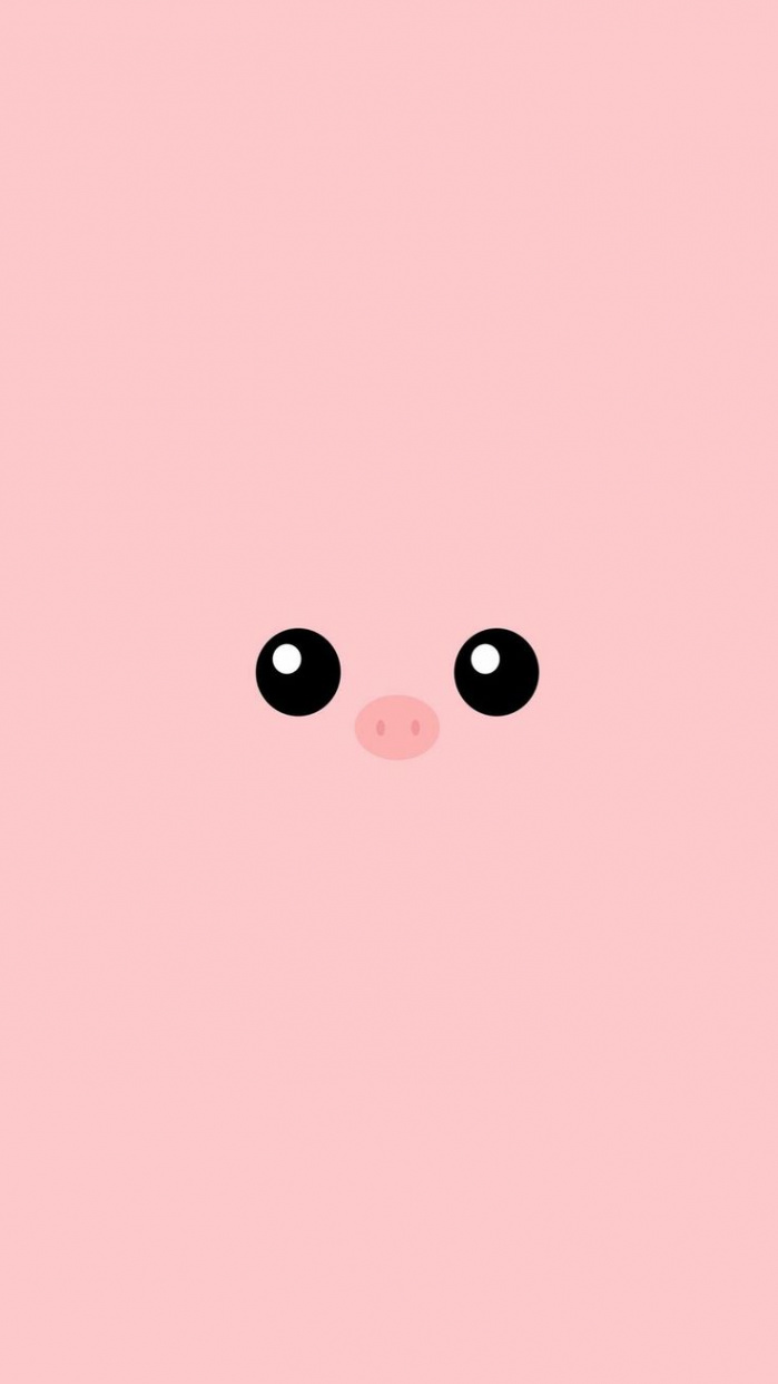 Minimal Pink Piggy Cute Eyes #iPhone # #wallpaper  Pig wallpaper