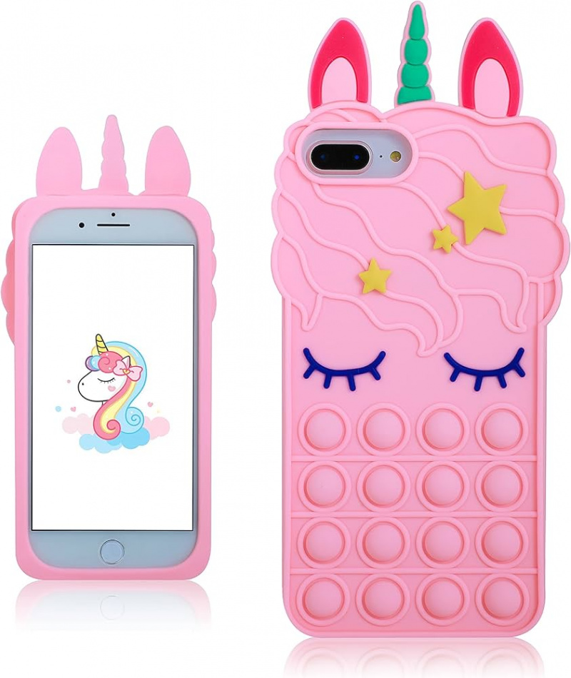 Mulafnxal Bubble Unicorn Silicone Case for iPhone  Plus/S Plus/