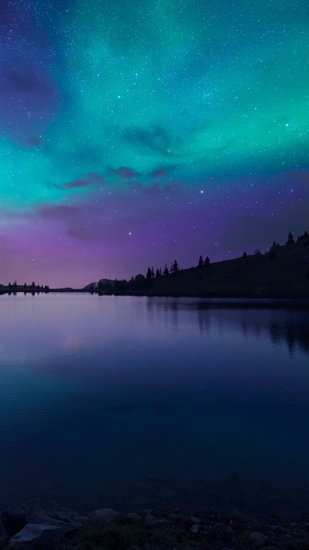 Night Fall at Lake Aurora #iPhone # #plus #Wallpaper  Landscape