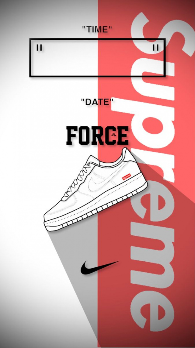 nike × supreme air force  white wallpaper  Supreme wallpaper