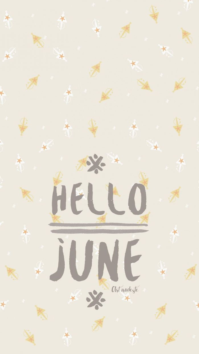 Pastel Simple June iPhone Wallpaper Lock Screen @PanPins  Hello