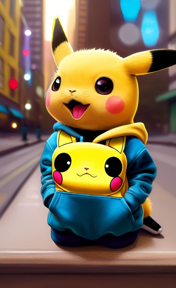 Pikachu in hoodie # wallpaper by ZV in   Cute pokemon