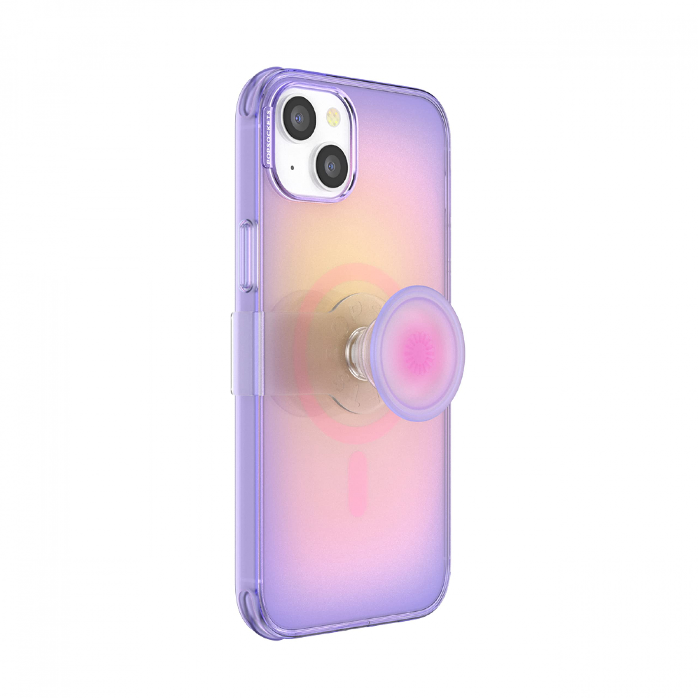 PopSockets: PopCase PlantCore für MagSafe - Hülle für iPhone  Plus mit  Abnehmbarem PopGrip Slide Sockel und Griff mit Austauschbarem Top - Aura,