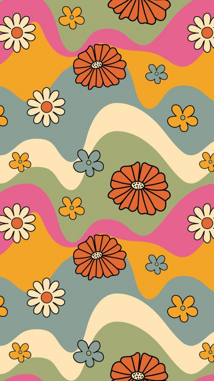 s Retro Floral Wallpaper HD Phone Wallpaper Iphone Android