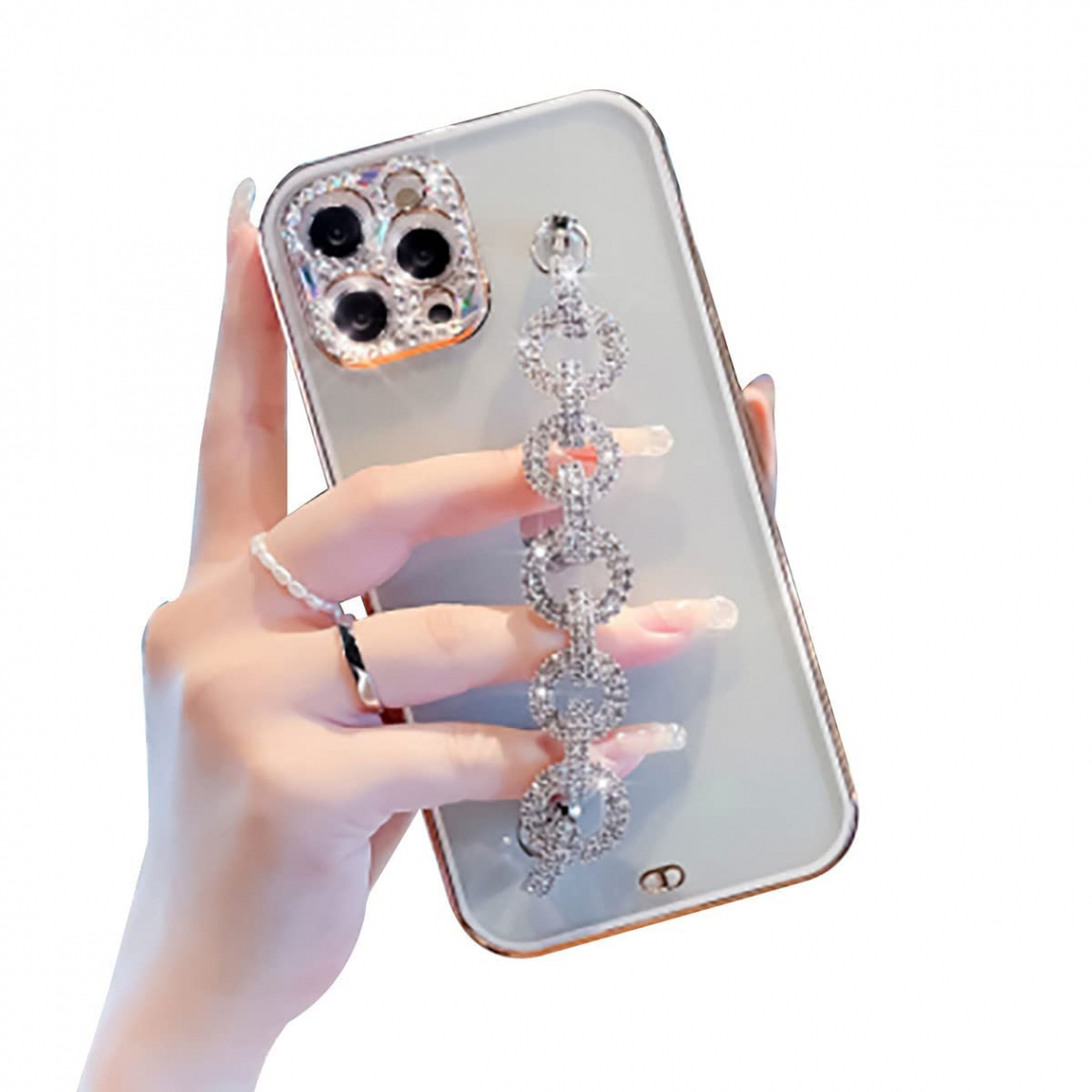 Shinyzone Bling Chain Bracelets Mobile Phone Case Compatible with iPhone   Pro Max