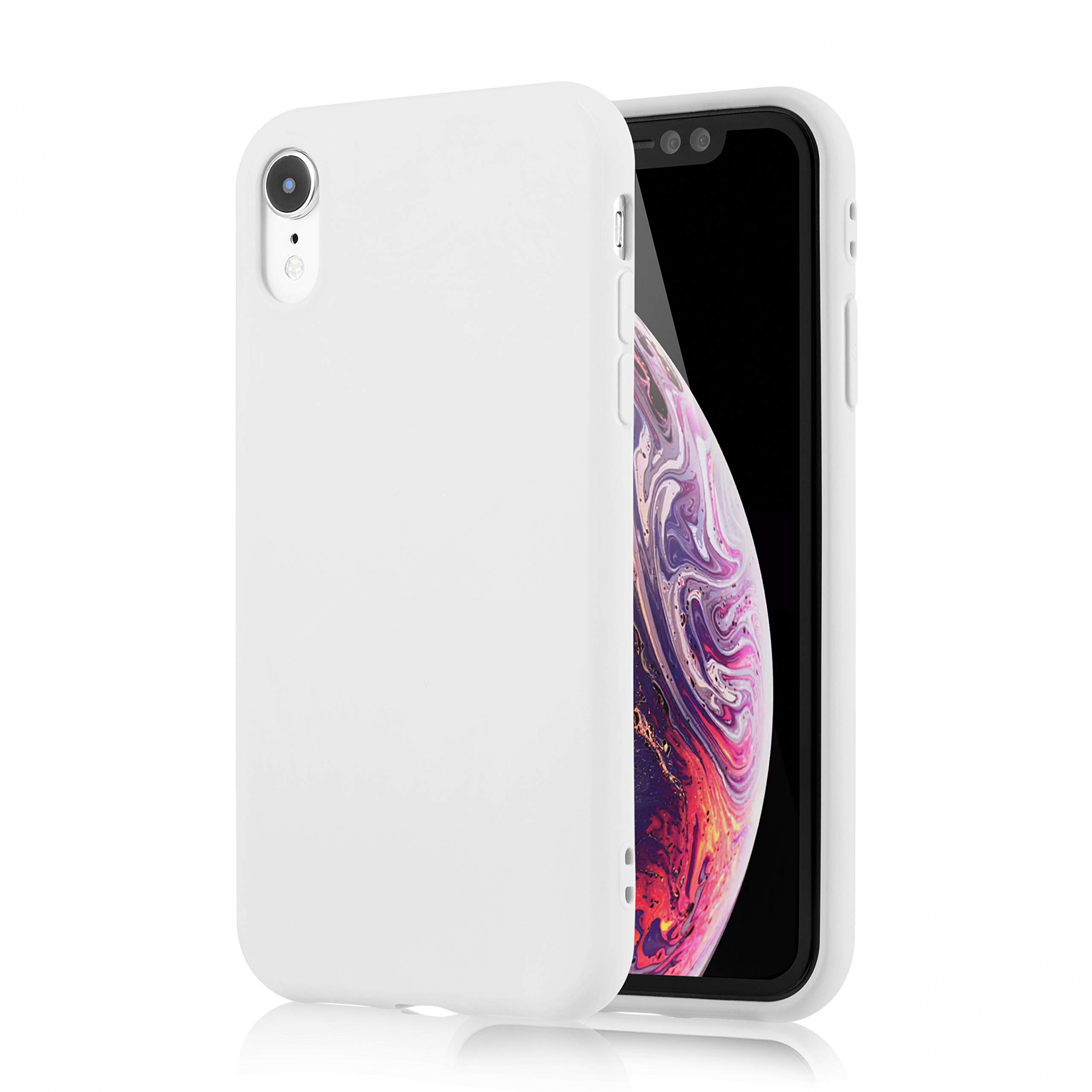 technext iPhone XR Case, White Shockproof Ultra Thin iPhone R TPU Soft  Gel Rubber Cover Shockproof Protective Back Cover for Apple iPhone XR