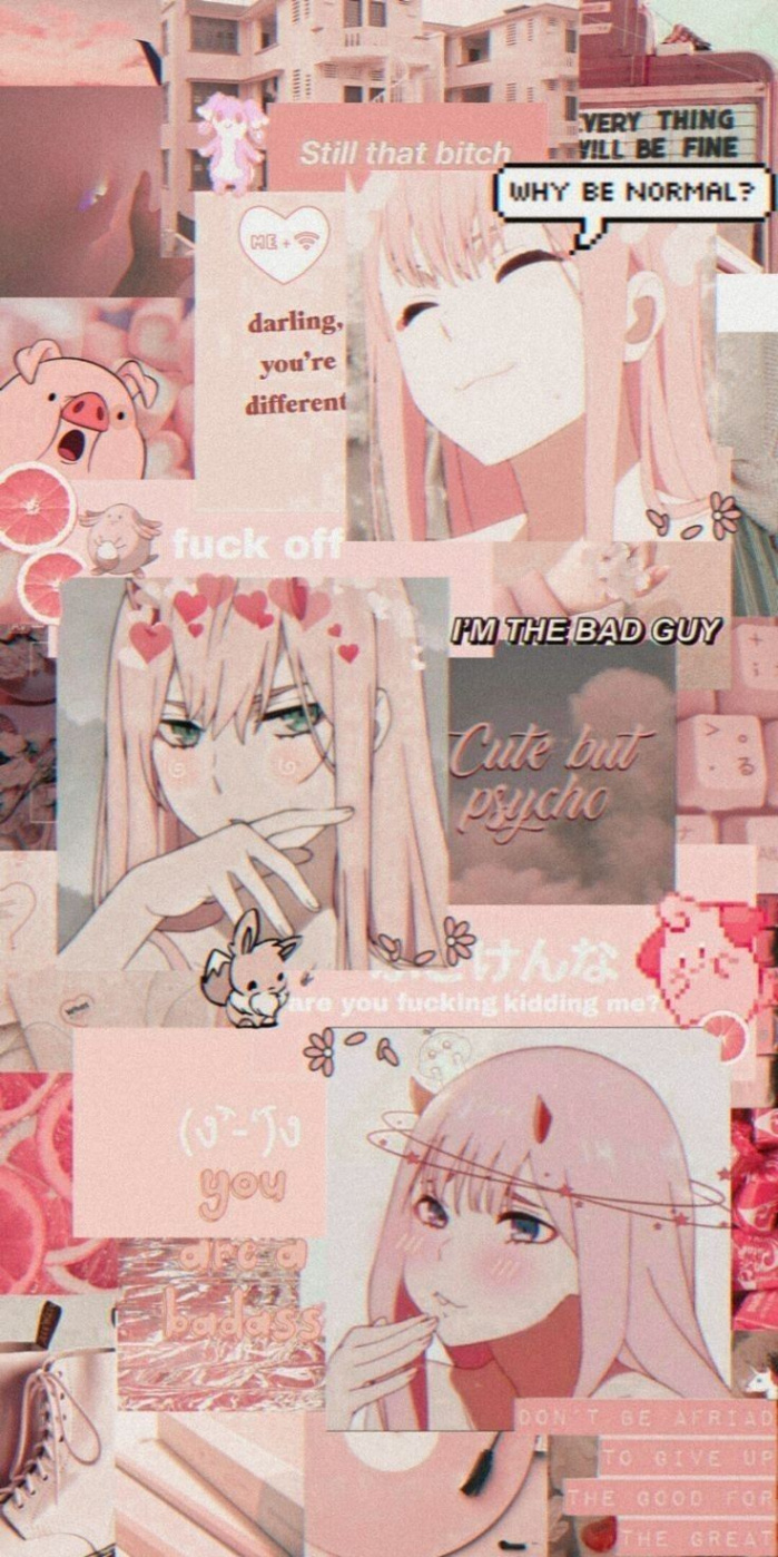 Zero Two  Pink wallpaper anime, Anime wallpaper iphone, Aesthetic