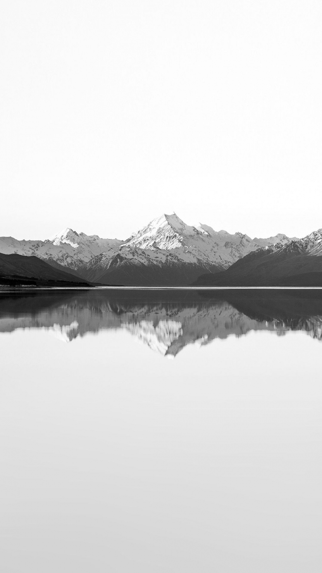 Reflection Lake Blue Mountain Water River Bw White iPhone