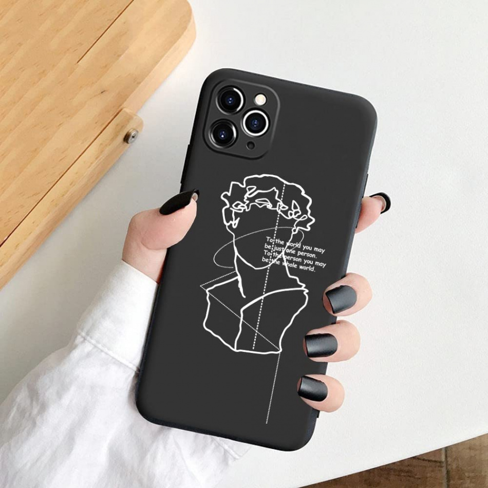 Simple Line Art Phone Cases for iPhone    Plus SE  Matte Case for  iPhone  s XR XS Pro Max Soft Silicone Back Cover Style  for iPhone