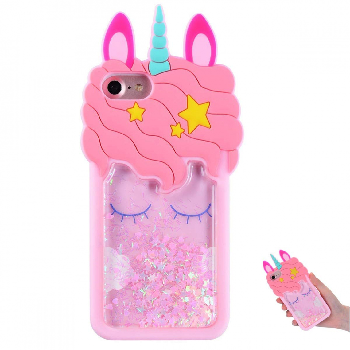 TopSZ Quicksand Bling Case for iPhone / iPhone S,Cute Silicone D Cartoon  Cool Kawaii Animal Cover,Shockproof Soft c Skin,Funny Unique Character