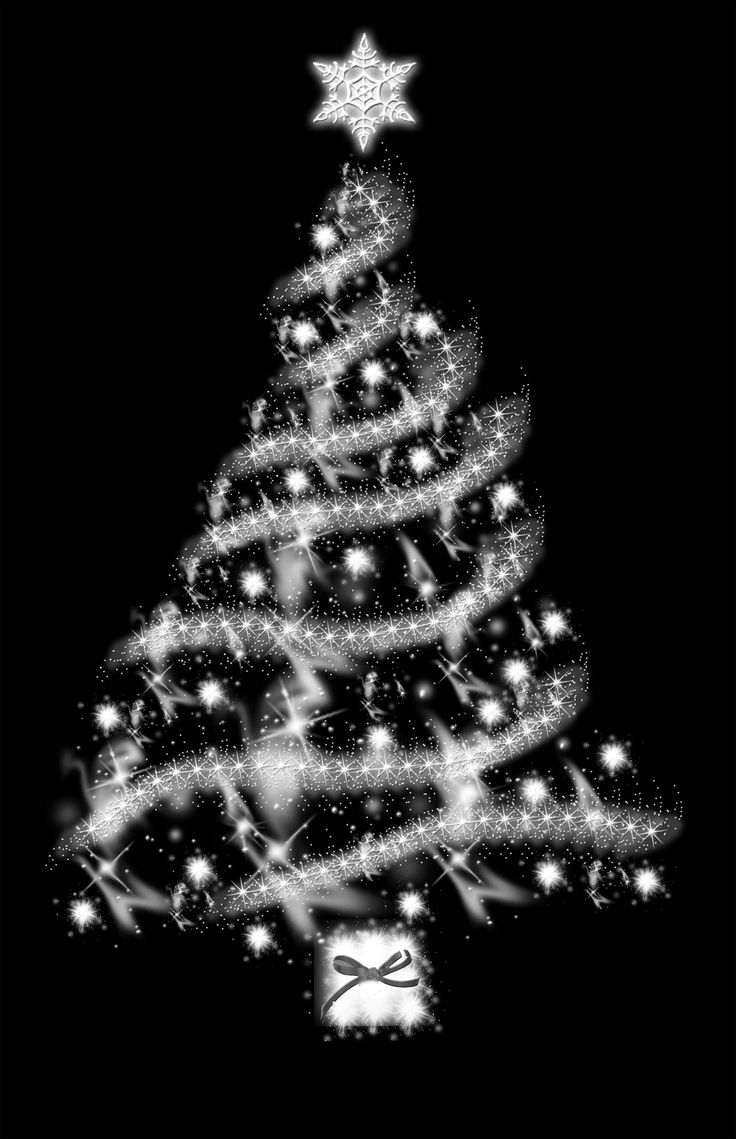 Christmas Tree Wallpaper Black