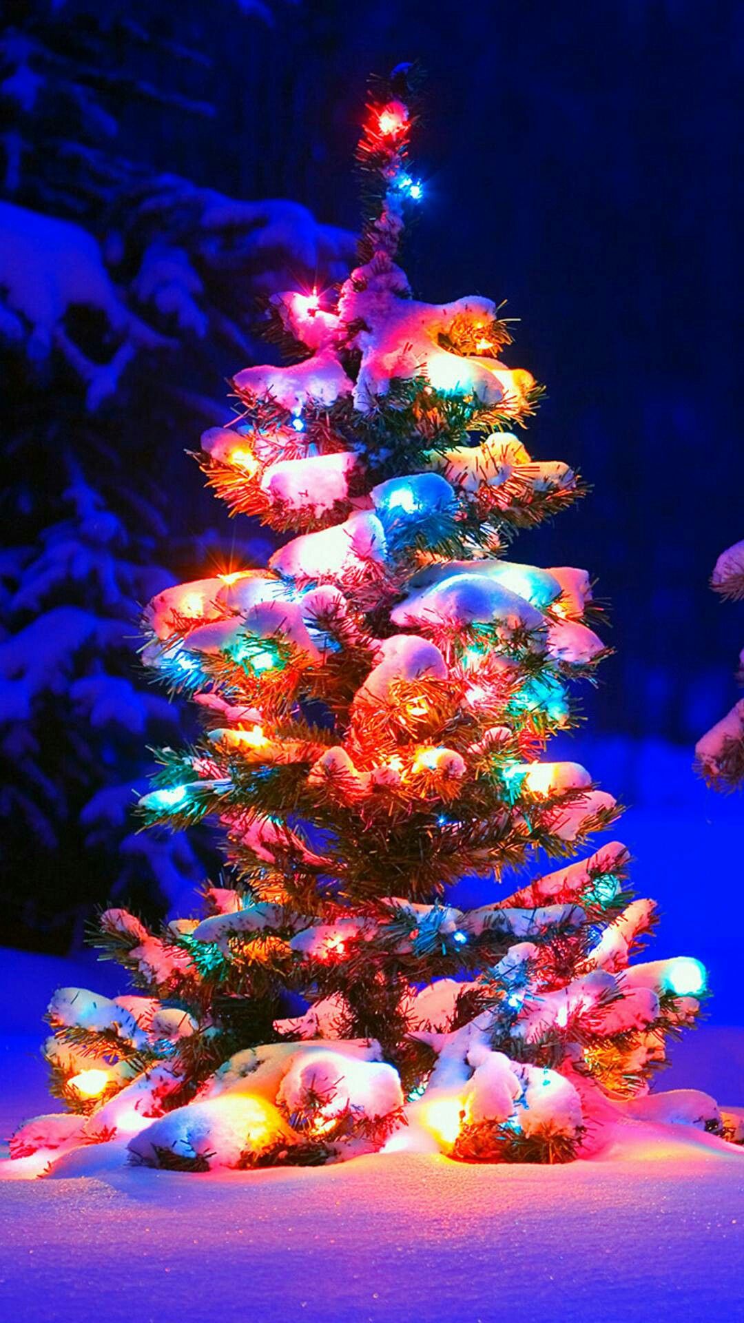 Christmas Tree Wallpaper Blue