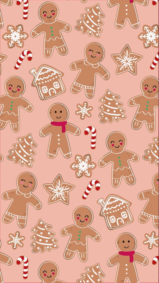 Vintage Gingerbread Christmas Wallpaper